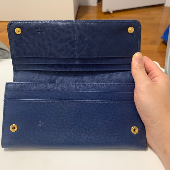 Prada Blue Saffiano Continental Wallet - Picture 3 of 6